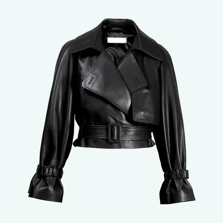 Black Cropped Leather Jacket