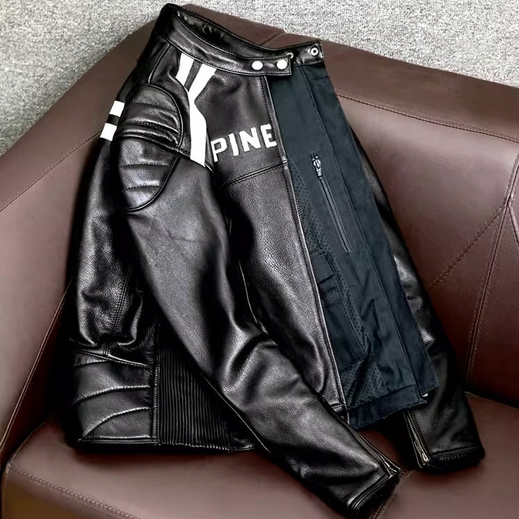 Alpine Stars Road Riding Cowhide Leather Jacket