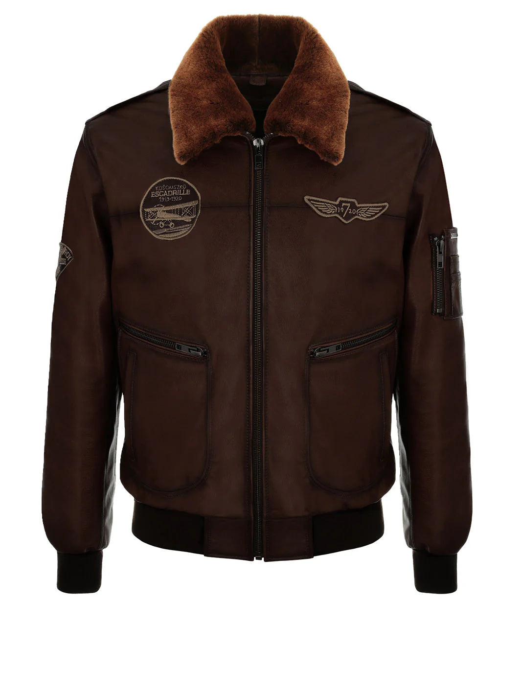 TOM BROWN Leather Insulated Pilot Jacket