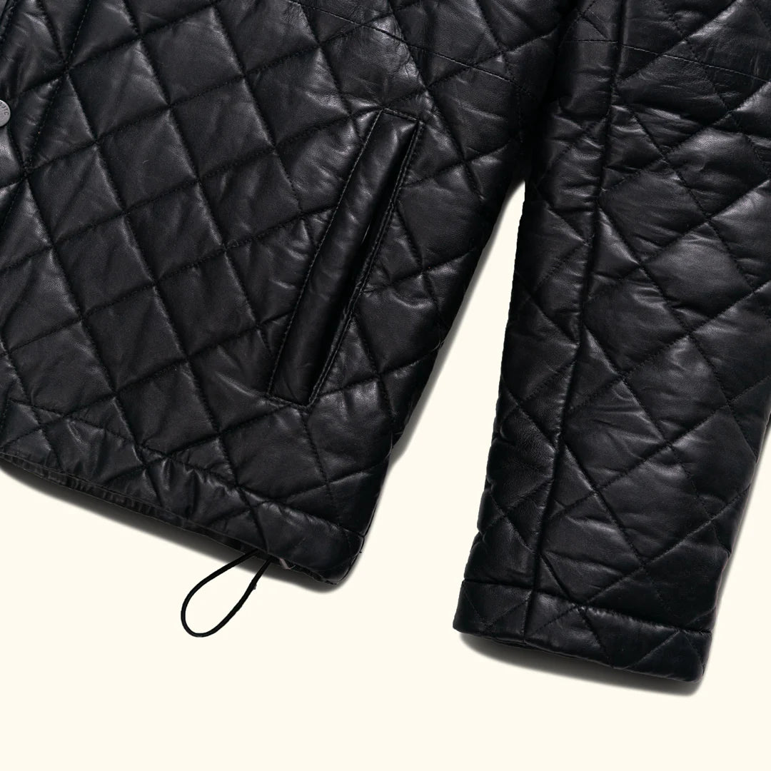 Black Quilted Leather Jacket