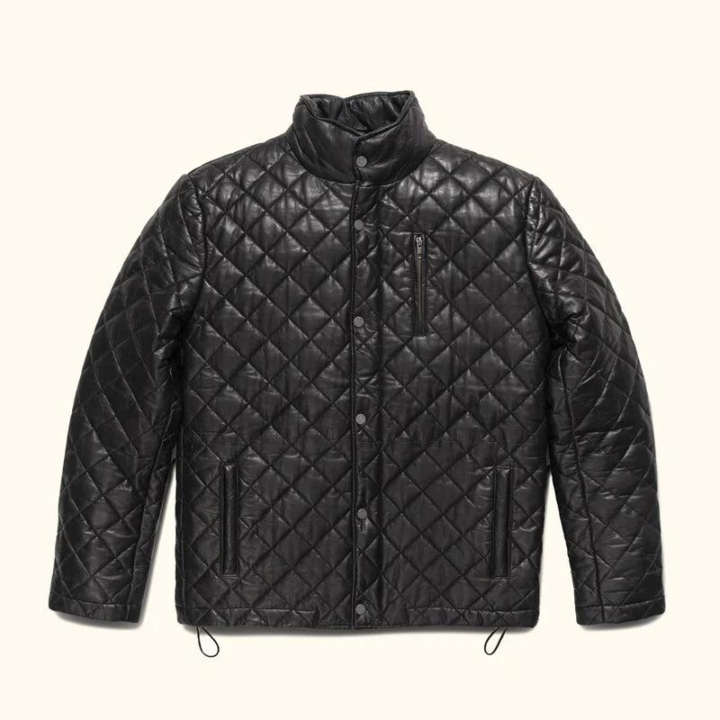 Black Quilted Leather Jacket