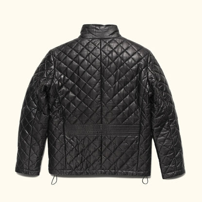 Black Quilted Leather Jacket