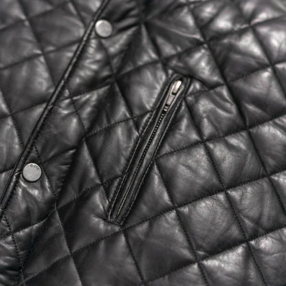 Black Quilted Leather Vest