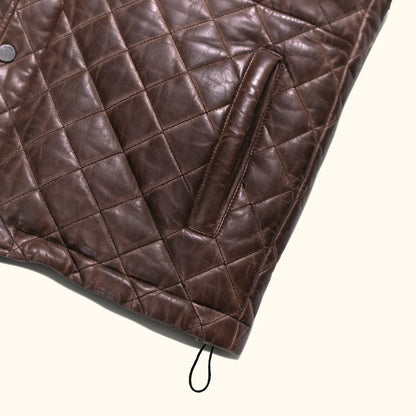 Dark Brown Quilted Leather Vest