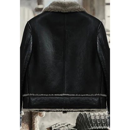 Men’s Black Motorbike Shearling Jacket Limited Edition - Exclusive & Stylish