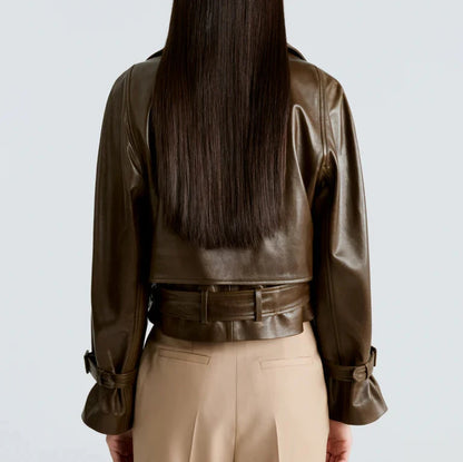 Niçoise  Cropped Leather Jacket