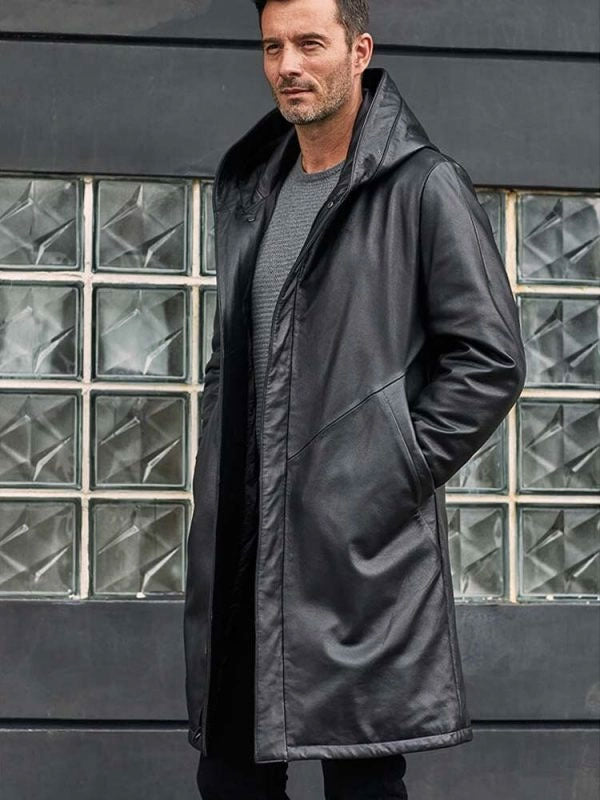 Overcoat Warm Down Jacket Black Leather Parkas Oversize Winter Outwear