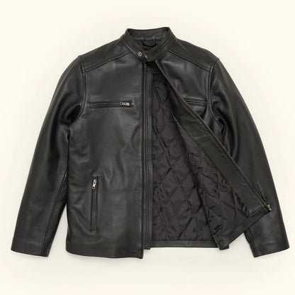 Black Cafe Racer Jacket