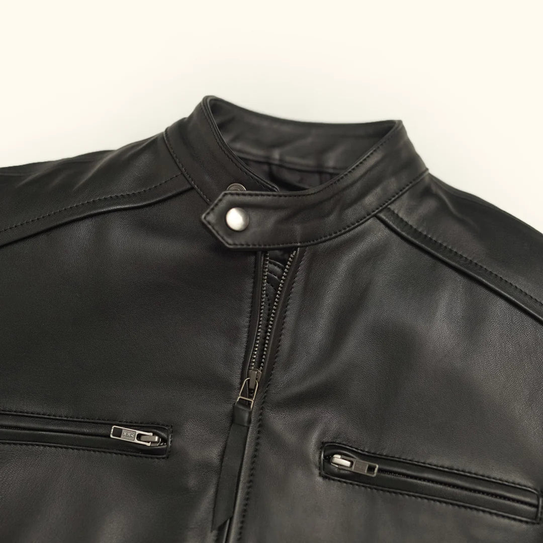 Black Cafe Racer Jacket