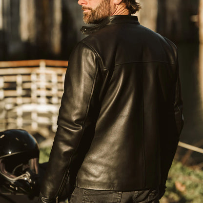 Black Cafe Racer Jacket