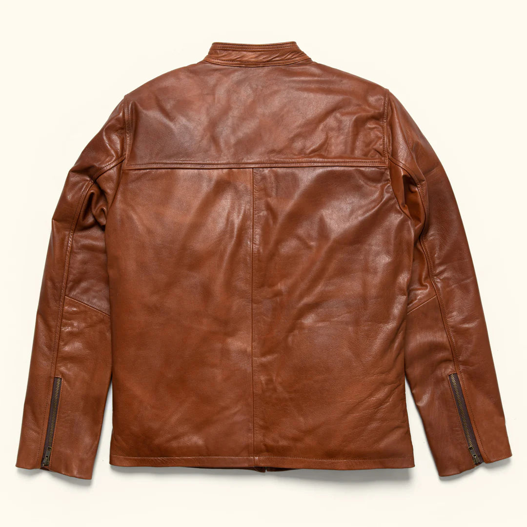 Whiskey Brown Cafe Racer Jacket